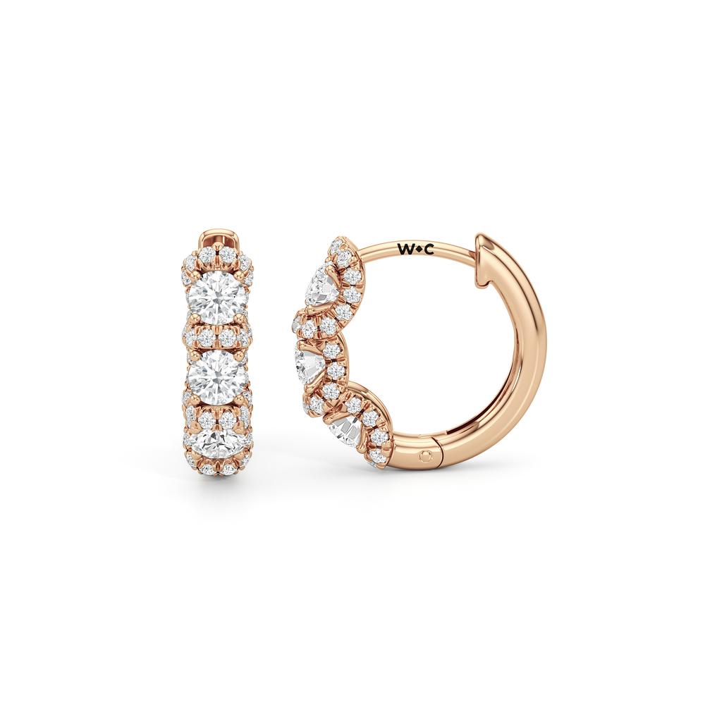 The Fulton Half Hoops with 18KT Rose Gold / Lab / 1 Cut Diamond in 14KT Rose Gold / Lab / 1 view 6
