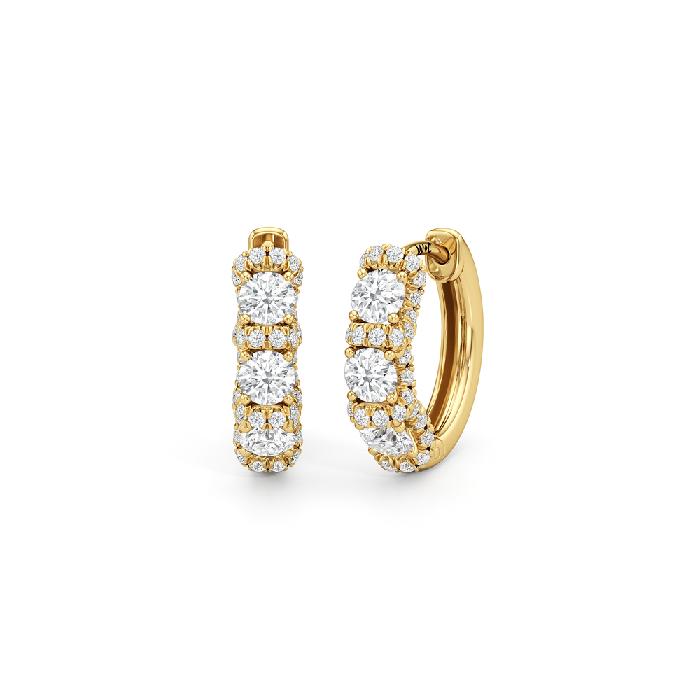 The Fulton Half Hoops with 18KT Yellow Gold / Lab / 1 Cut Diamond in 14KT Yellow Gold / Lab / 1 view 1
