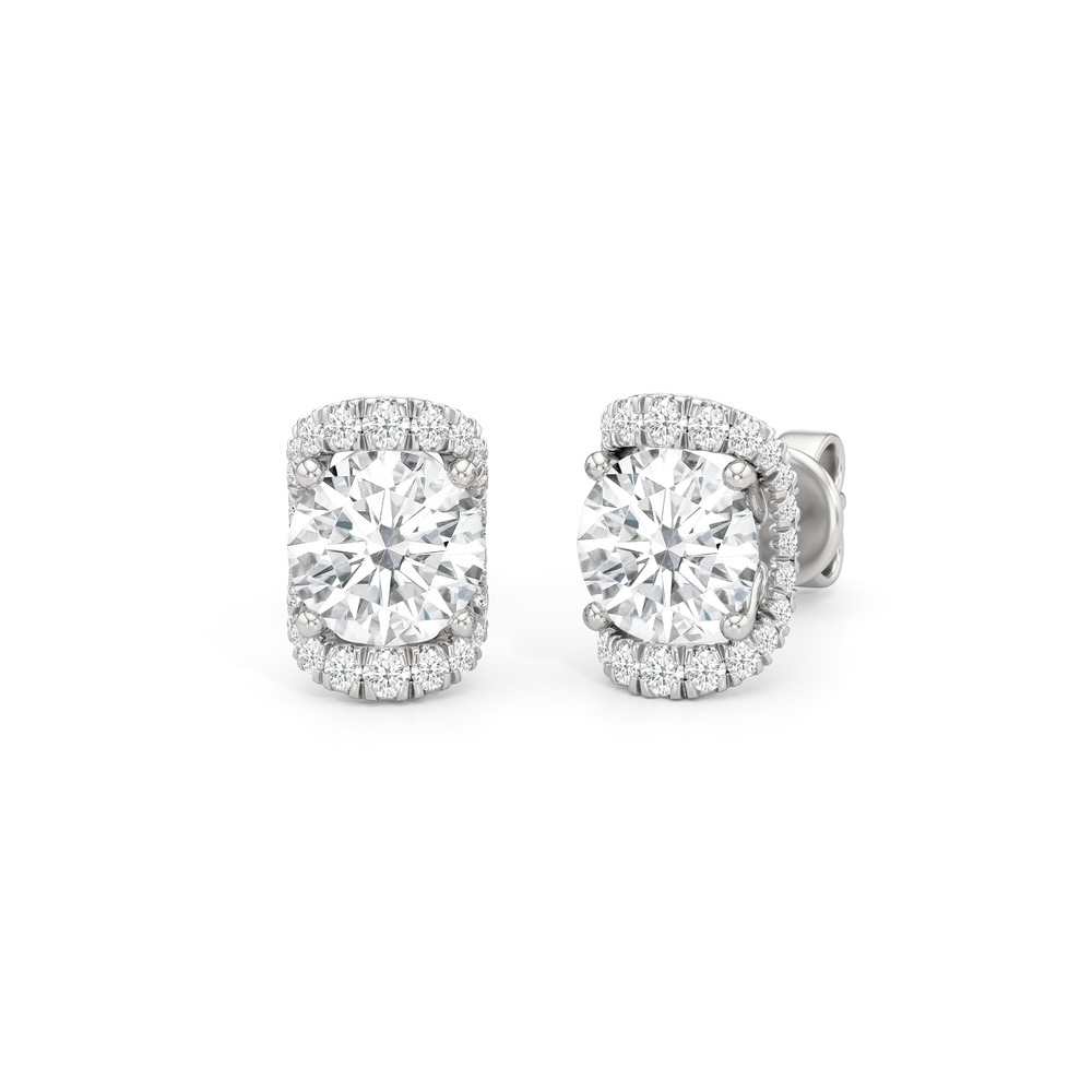 The Fulton Studs with Platinum / Lab / 2 1/5 Cut Diamond in 14KT Platinum / Lab / 2 1/5 view 1
