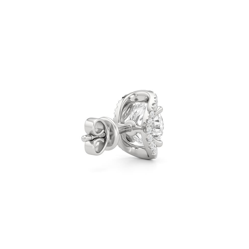 The Fulton Studs with Platinum / Lab / 2 1/5 Cut Diamond in 14KT Platinum / Lab / 2 1/5 view 5
