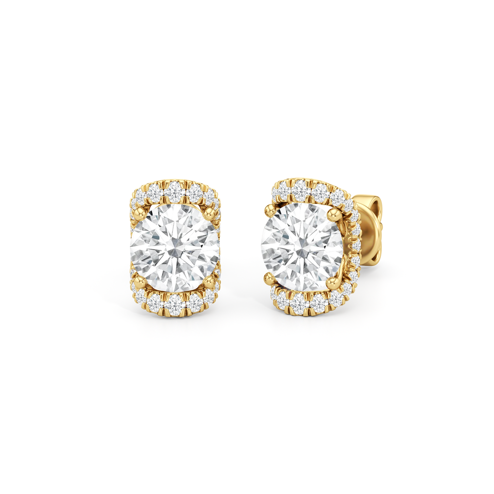 The Fulton Studs with 18KT Yellow Gold / Lab / 2 1/5 Cut Diamond in 14KT Yellow Gold / Lab / 2 1/5 view 1
