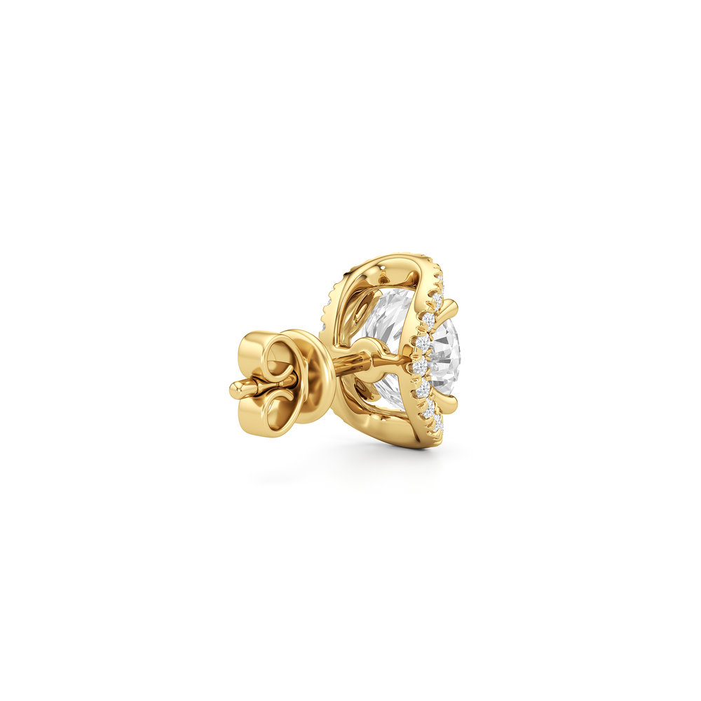 The Fulton Studs with 18KT Yellow Gold / Lab / 2 1/5 Cut Diamond in 14KT Yellow Gold / Lab / 2 1/5 view 5

