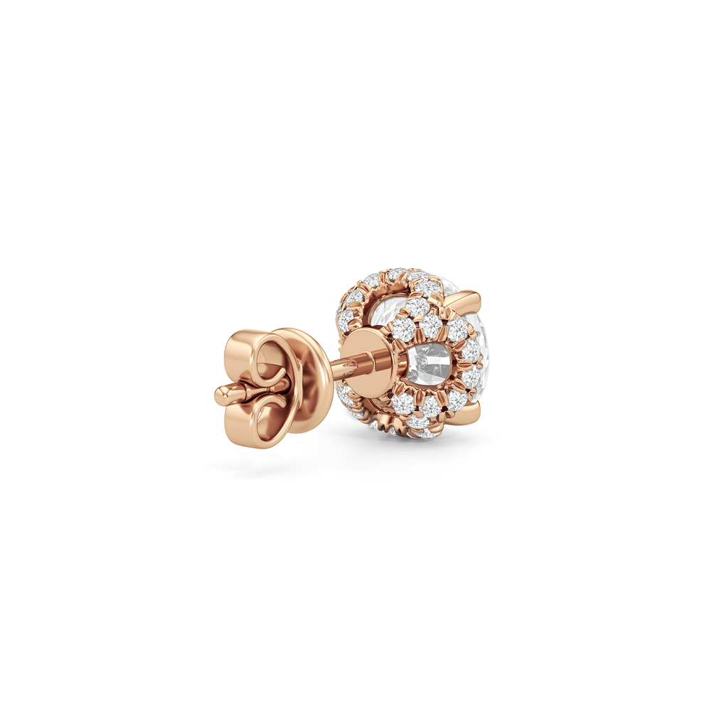 The Chrysler Studs with 18KT Rose Gold / Lab / 1 9/10 Cut Diamond in 14KT Rose Gold / Lab / 1 9/10 view 6
