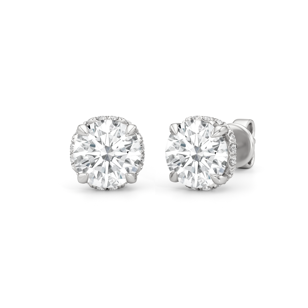 The Chrysler Studs with 18KT White Gold / Lab / 1 9/10 Cut Diamond in 14KT White Gold / Lab / 1 9/10 view 2
