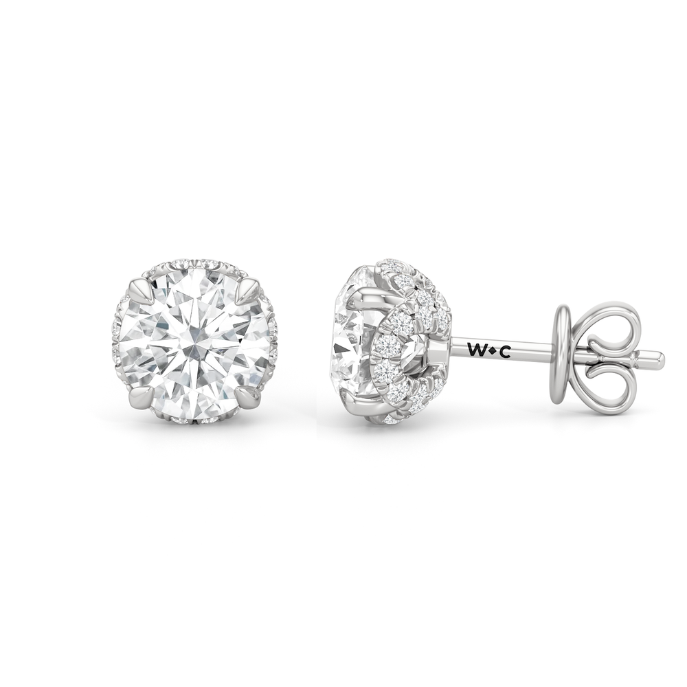 The Chrysler Studs with 18KT White Gold / Lab / 1 9/10 Cut Diamond in 14KT White Gold / Lab / 1 9/10 view 7
