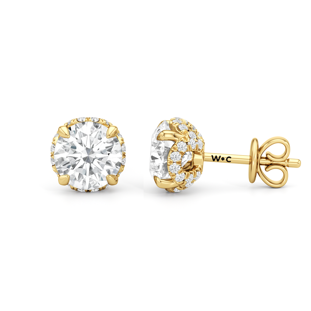 The Chrysler Studs with 18KT Yellow Gold / Lab / 1 9/10 Cut Diamond in 14KT Yellow Gold / Lab / 1 9/10 view 7
