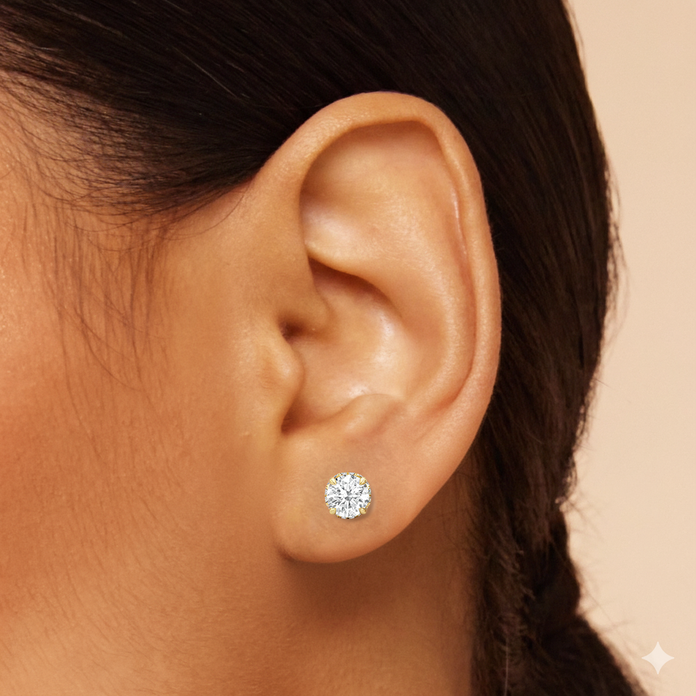 The Chrysler Studs with 18KT White Gold / Lab / 1 9/10 Cut Diamond in 14KT White Gold / Lab / 1 9/10 view 4
