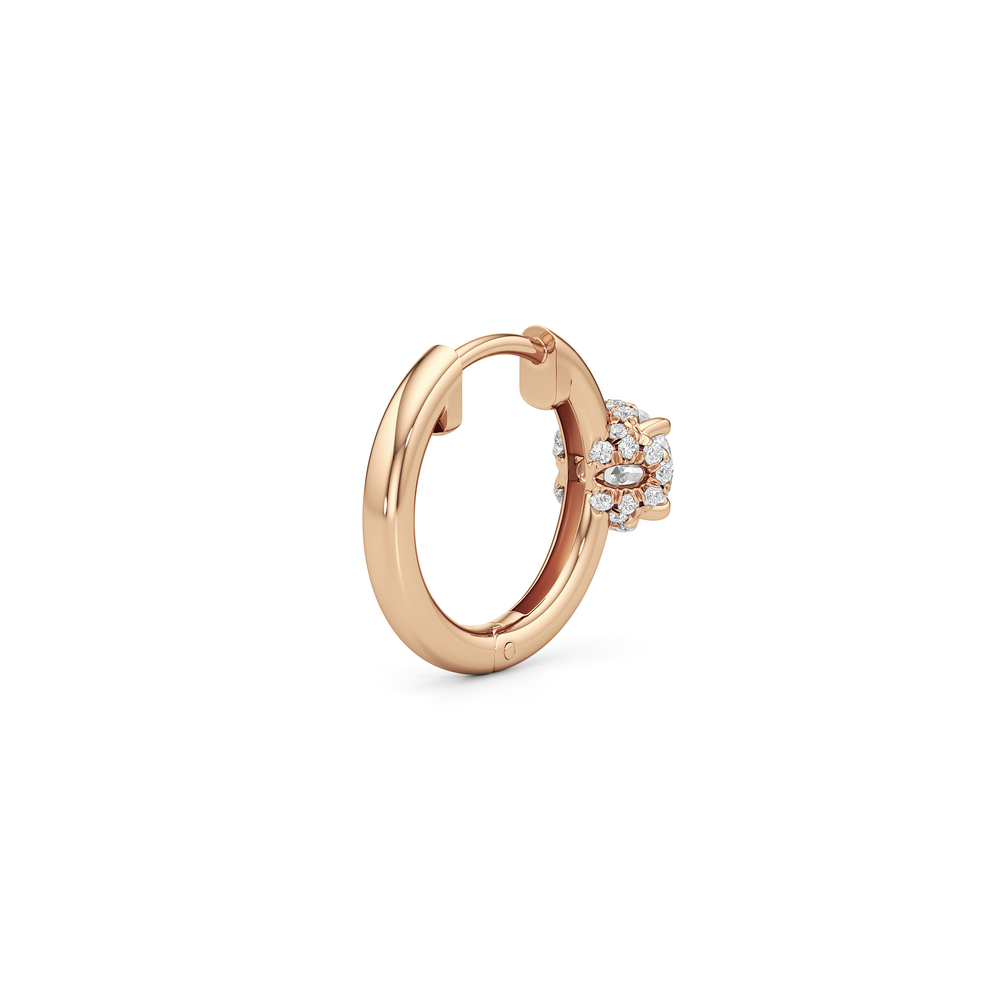 The Chrysler Huggies with 18KT Rose Gold / Lab / 1 Cut Diamond in 14KT Rose Gold / Lab / 1 view 6
