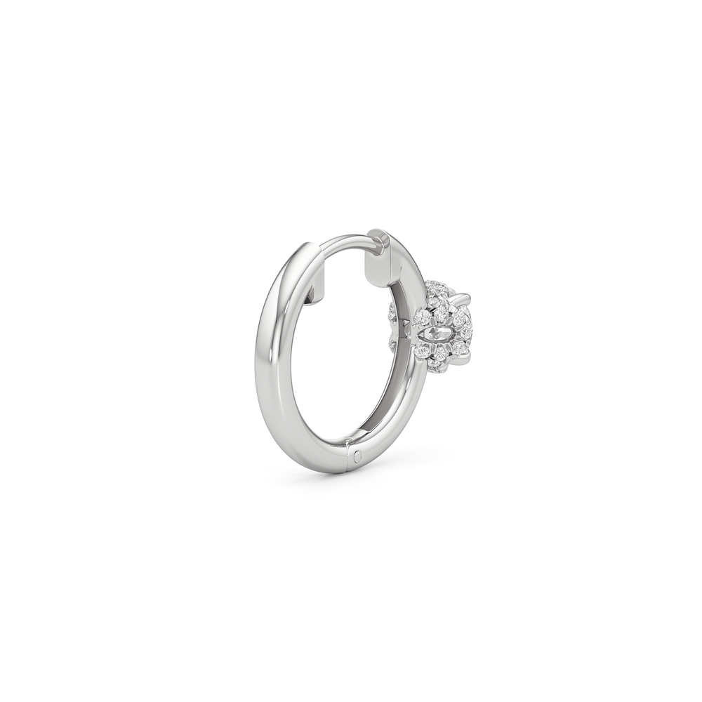The Chrysler Huggies with 18KT White Gold / Lab / 1 Cut Diamond in 14KT White Gold / Lab / 1 view 6
