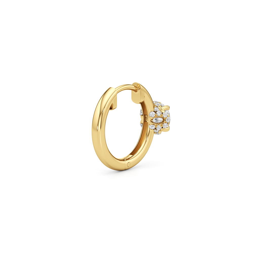 The Chrysler Huggies with 18KT Yellow Gold / Lab / 1 Cut Diamond in 14KT Yellow Gold / Lab / 1 view 6
