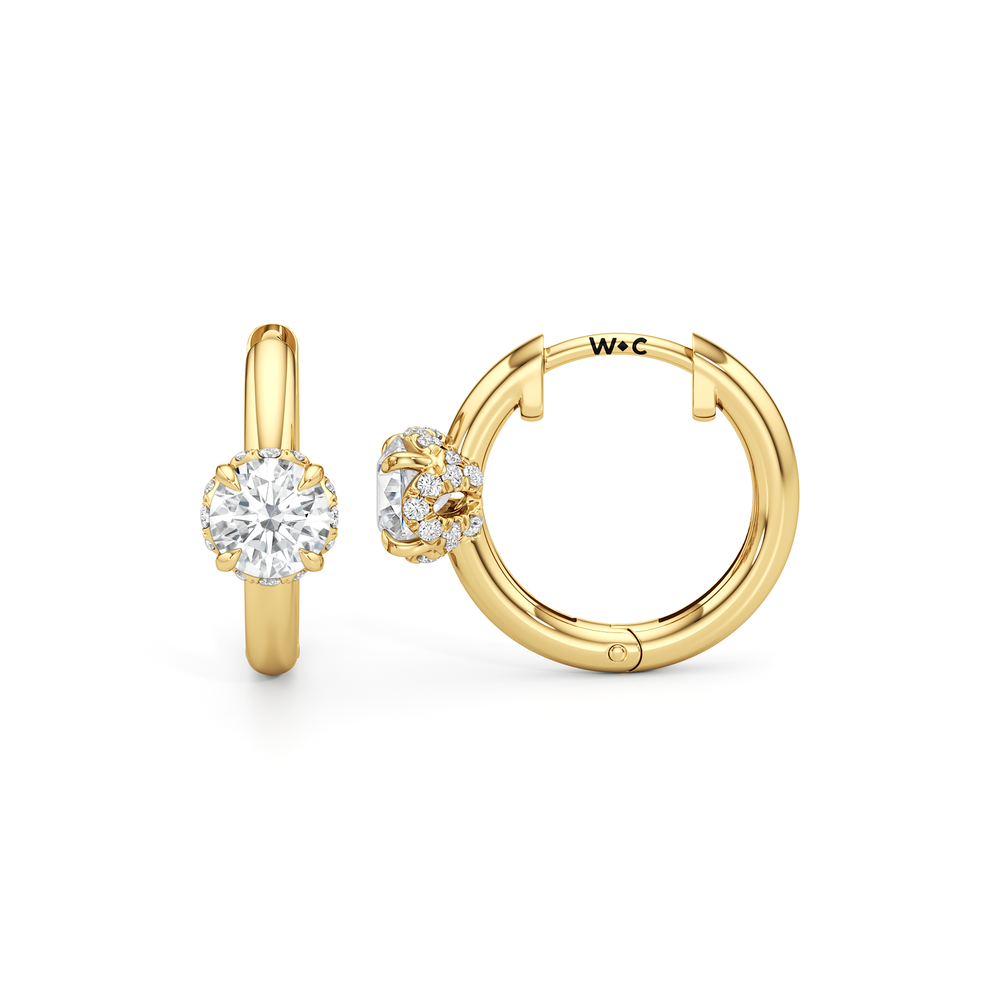 The Chrysler Huggies with 18KT Yellow Gold / Lab / 1 Cut Diamond in 14KT Yellow Gold / Lab / 1 view 7
