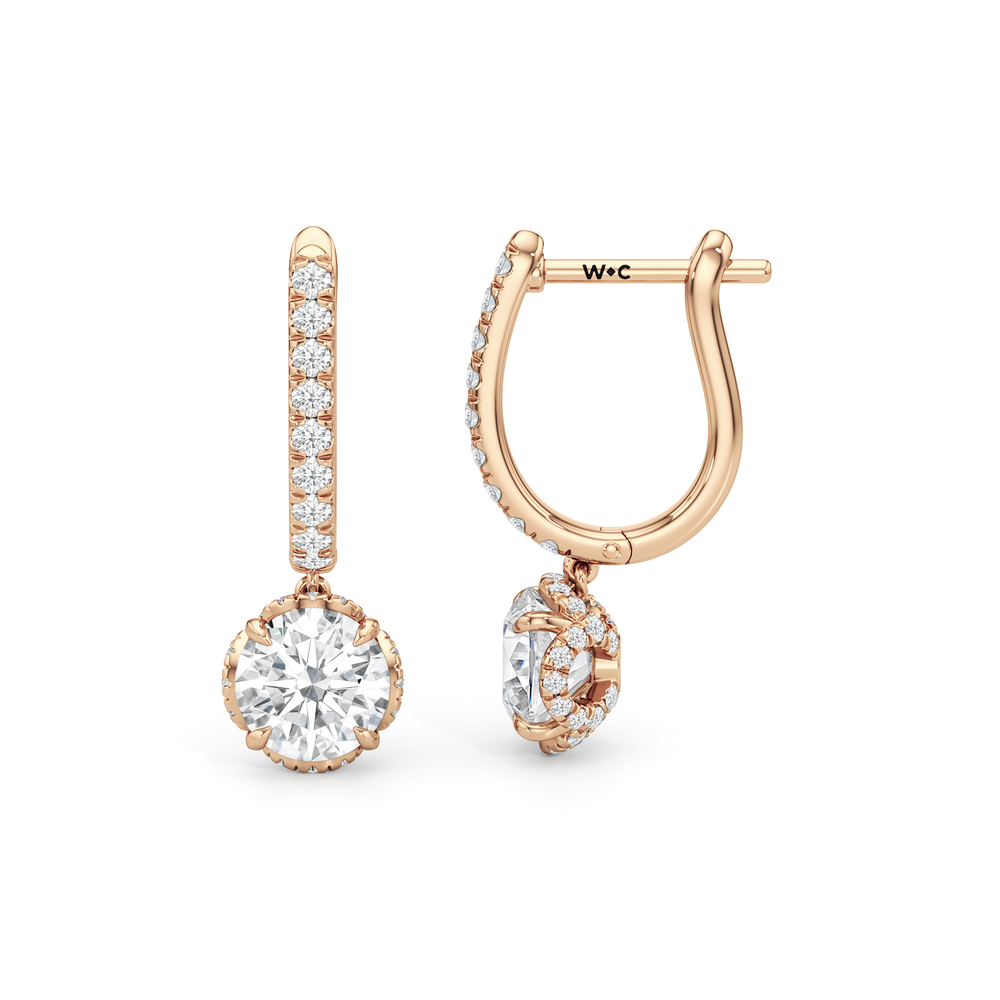 The Chrysler Leverbacks with 18KT Rose Gold / Lab / 2 3/8 Cut Diamond in 14KT Rose Gold / Lab / 2 3/8 view 7

