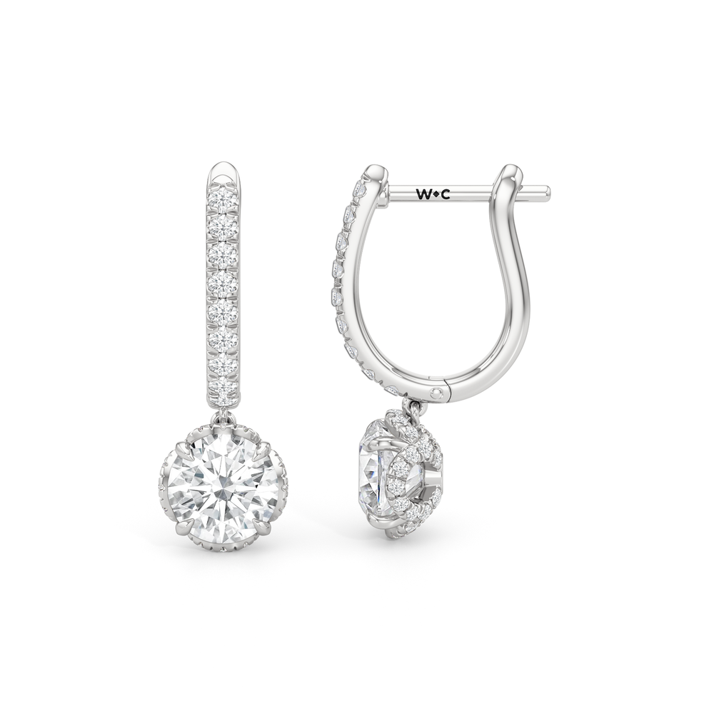 The Chrysler Leverbacks with 18KT White Gold / Lab / 2 3/8 Cut Diamond in 14KT White Gold / Lab / 2 3/8 view 7
