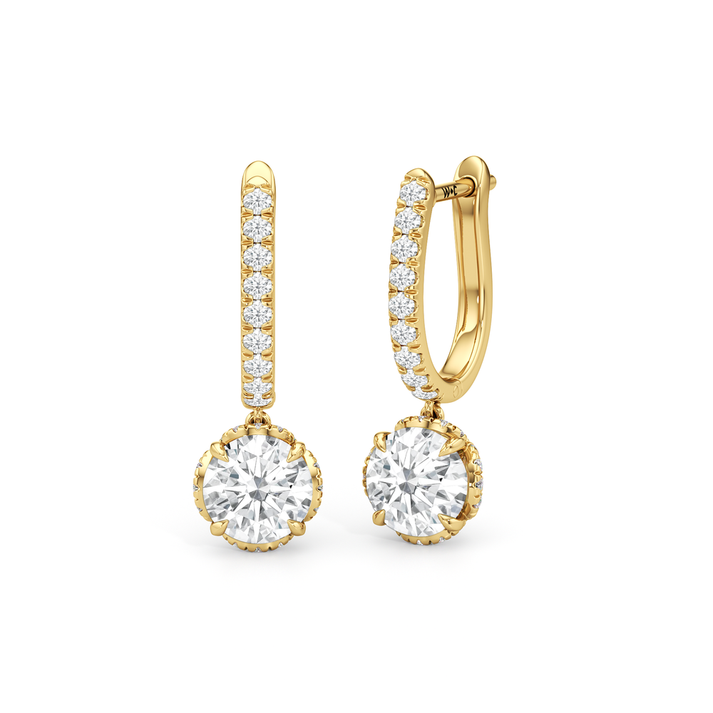 The Chrysler Leverbacks with 18KT Yellow Gold / Lab / 2 3/8 Cut Diamond in 14KT Yellow Gold / Lab / 2 3/8 view 2
