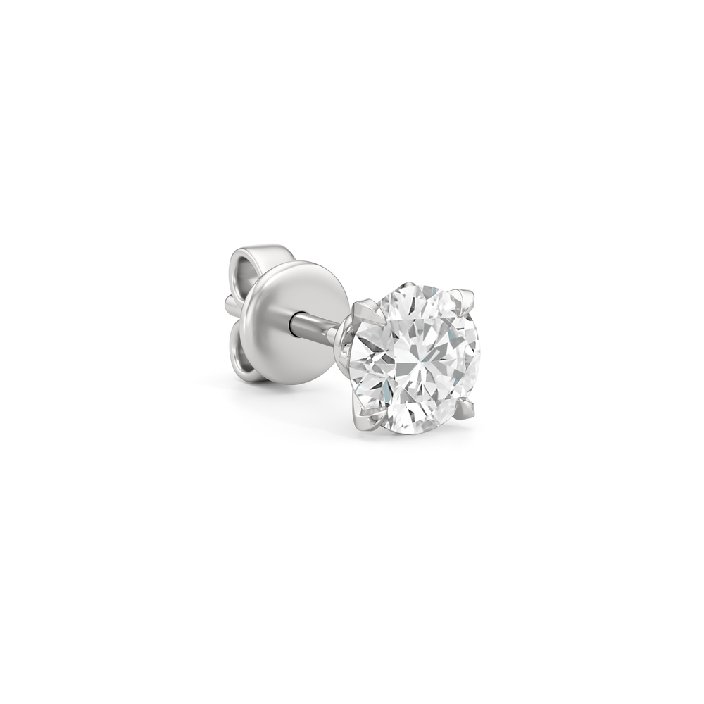 The W Studs with 18KT White Gold / Lab / 2 Cut Diamond in 14KT White Gold / Lab / 2 view 5
