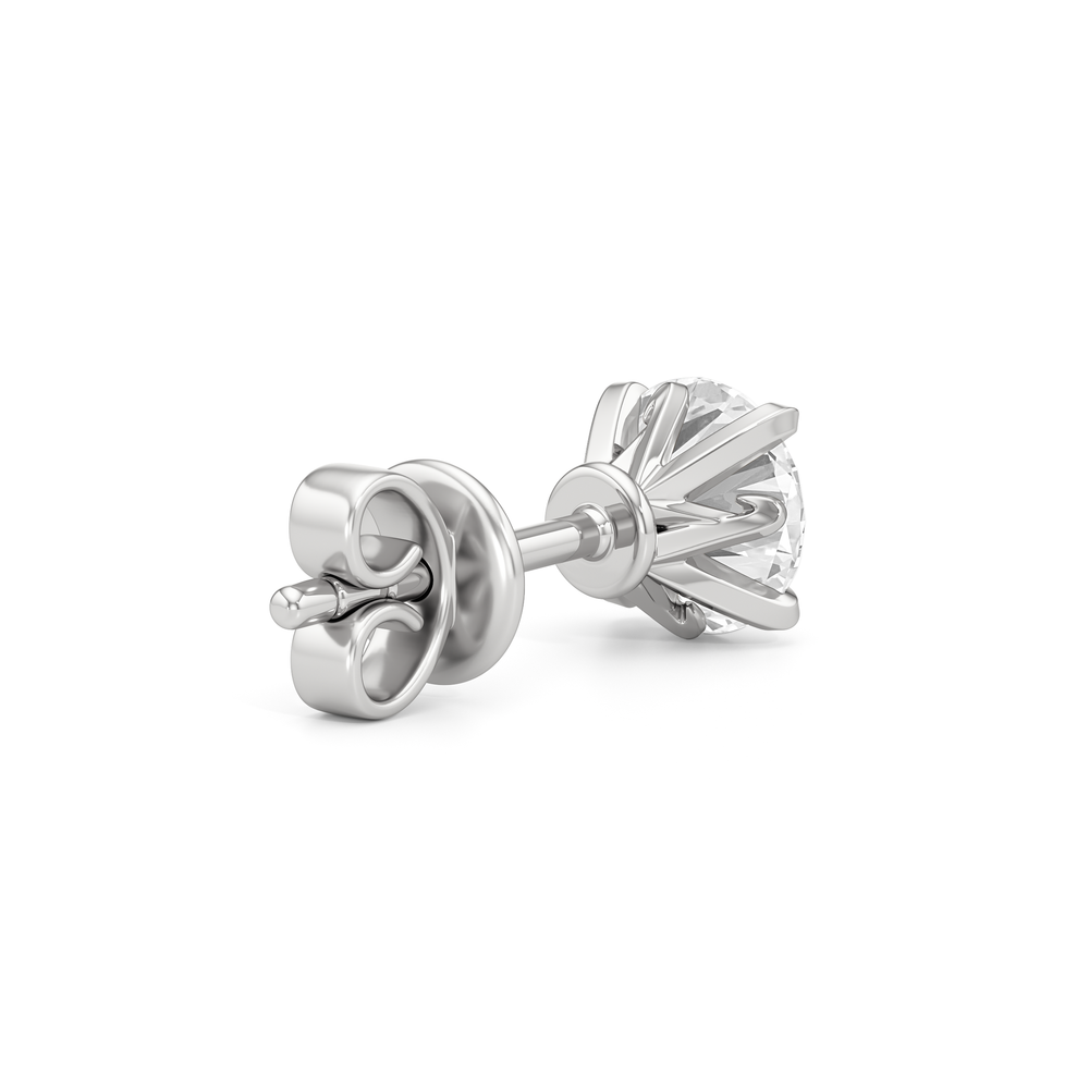 The W Studs with 18KT White Gold / Lab / 2 Cut Diamond in 14KT White Gold / Lab / 2 view 6

