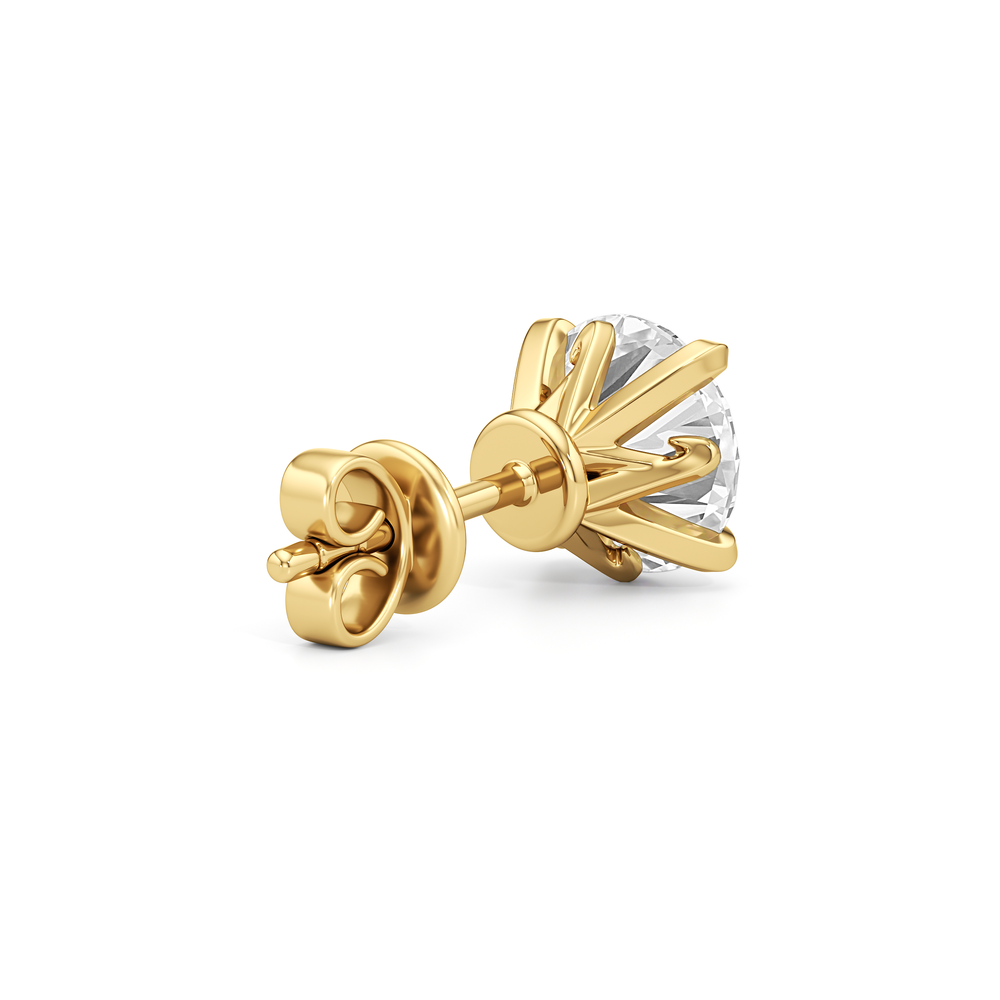 The W Studs with 18KT Yellow Gold / Lab / 4 Cut Diamond in 14KT Yellow Gold / Lab / 4 view 6
