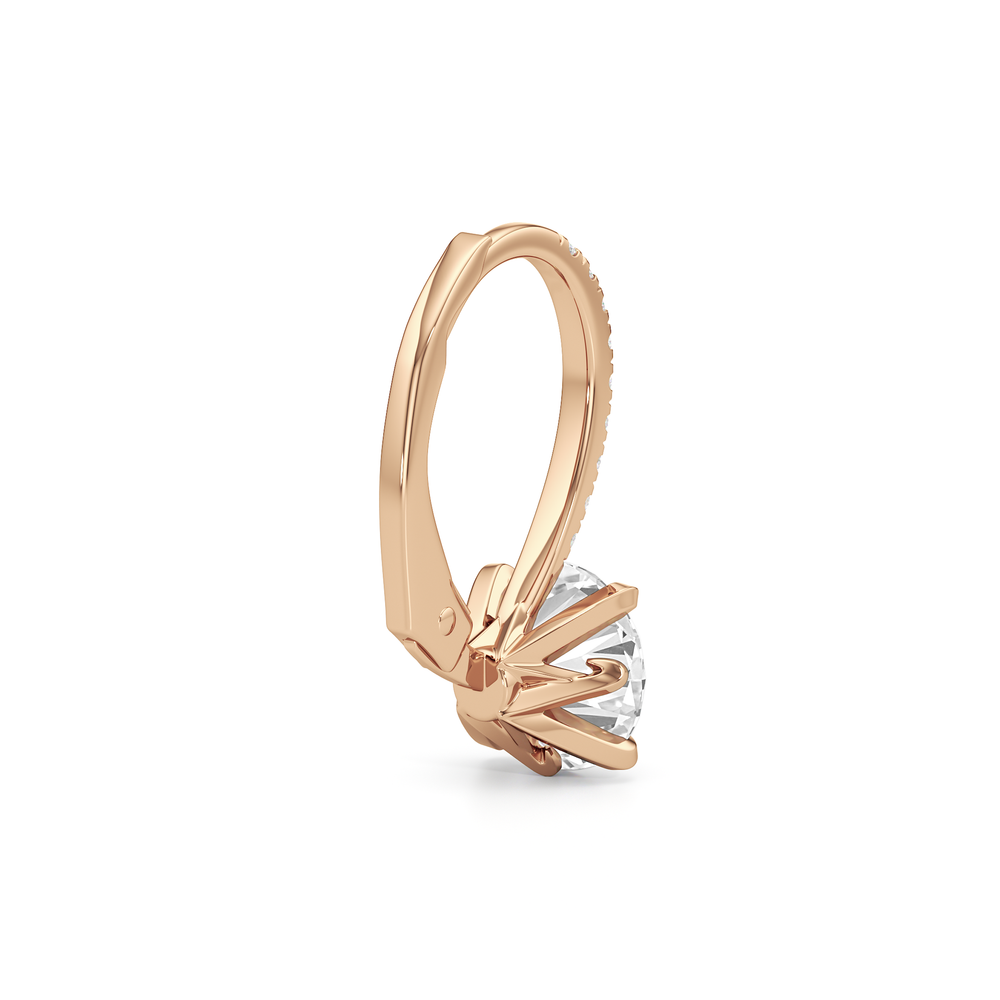 The W Pavé Earrings with 18KT Rose Gold / Lab / 2 1/10 Cut Diamond in 14KT Rose Gold / Lab / 2 1/10 view 5

