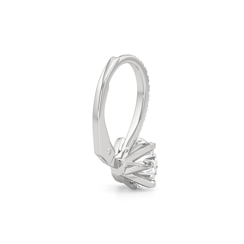 The W Pavé Earrings with 18KT White Gold / Lab / 2 1/10 Cut Diamond in 14KT White Gold / Lab / 2 1/10 view 5
