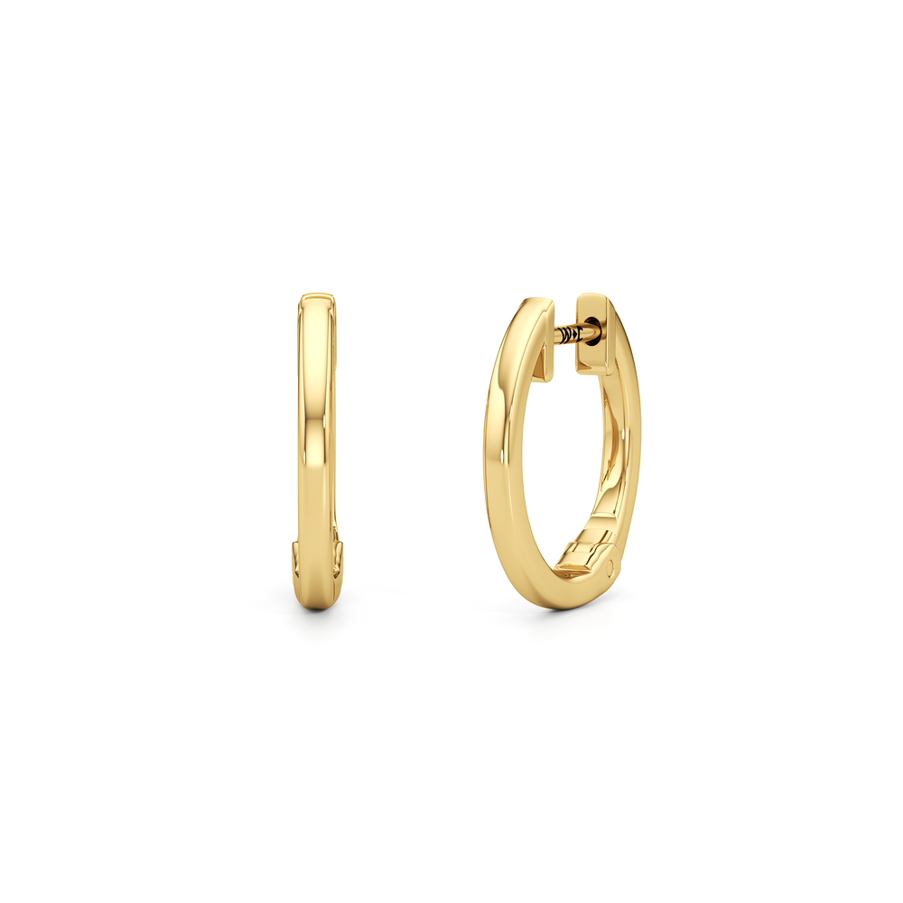 The Mara Midi Hoops with 14KT Yellow Gold / Lab Cut Diamond in 14KT Yellow Gold / Lab view 1
