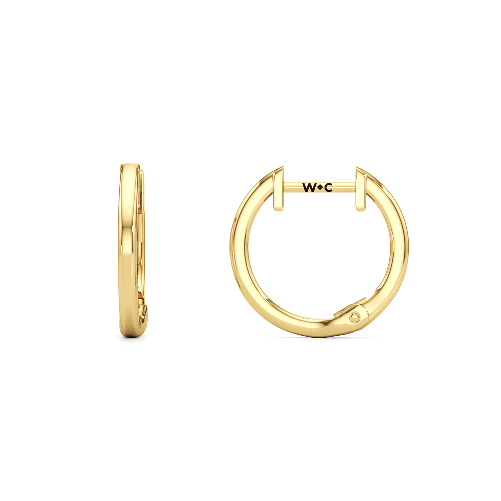 The Mara Midi Hoops with 14KT Yellow Gold / Lab Cut Diamond in 14KT Yellow Gold / Lab view 7
