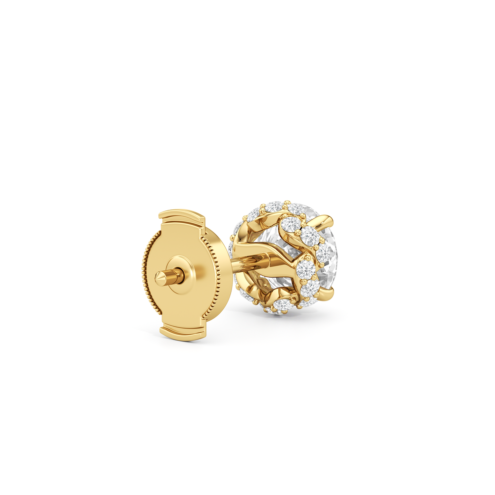 The Roosevelt Studs with 18KT Yellow Gold / Lab / 2 1/4 Cut Diamond in 14KT Yellow Gold / Lab / 2 1/4 view 6
