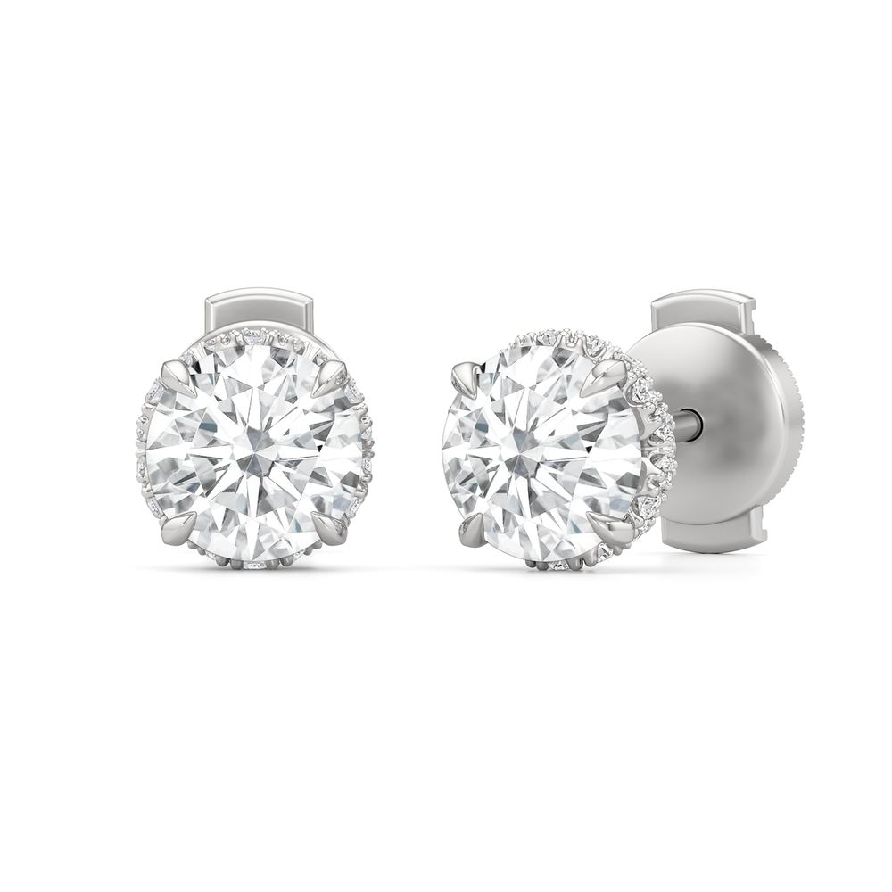 The Chrysler Studs with 18KT White Gold / Lab / 2 1/4 Cut Diamond in 14KT White Gold / Lab / 2 1/4 view 1
