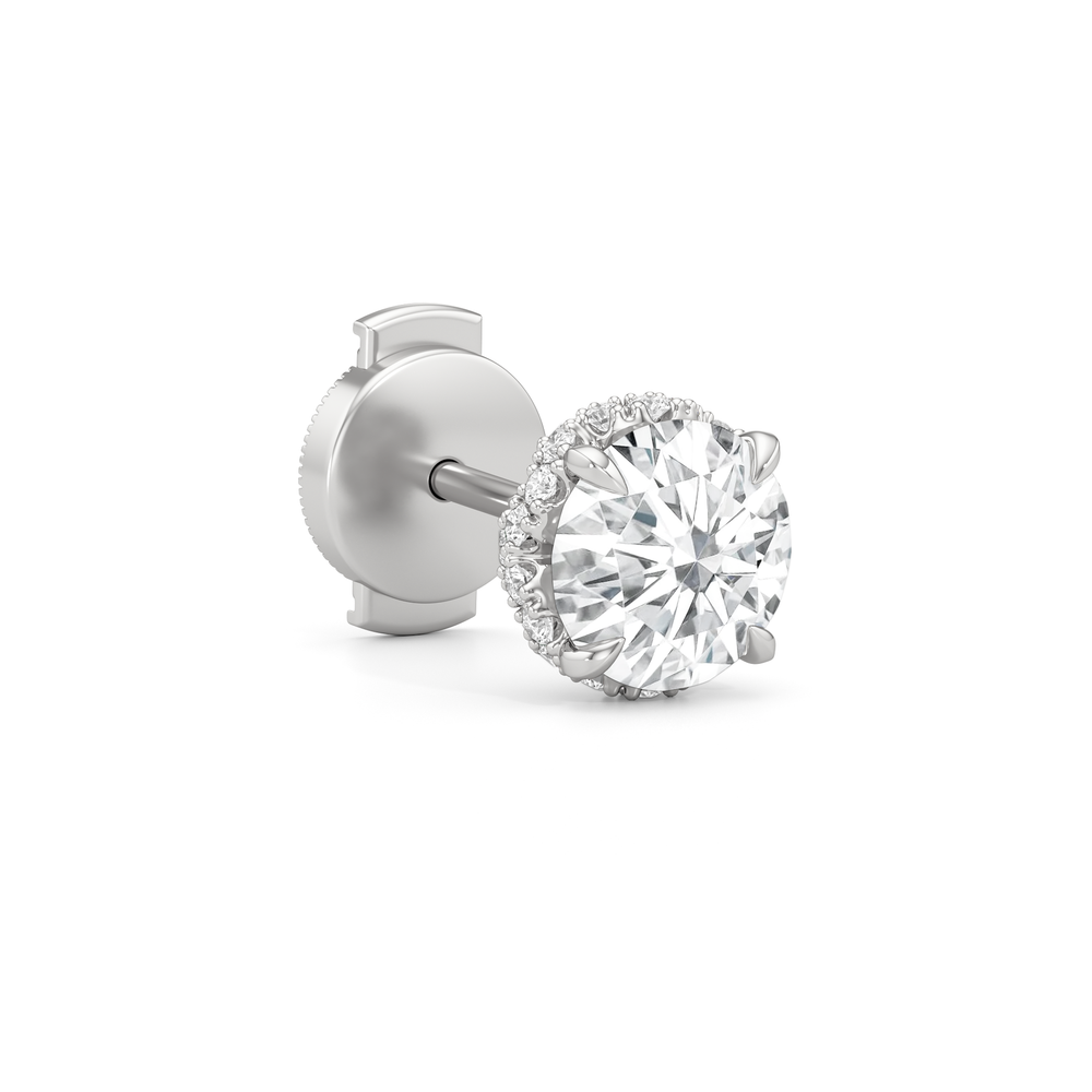The Chrysler Studs with 18KT White Gold / Lab / 2 1/4 Cut Diamond in 14KT White Gold / Lab / 2 1/4 view 5
