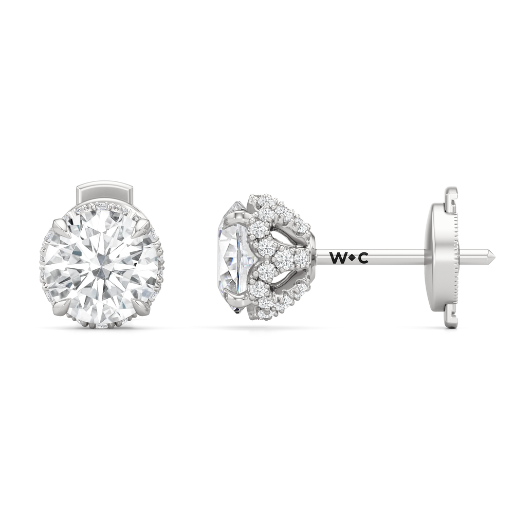The Chrysler Studs with 18KT White Gold / Lab / 2 1/4 Cut Diamond in 14KT White Gold / Lab / 2 1/4 view 4
