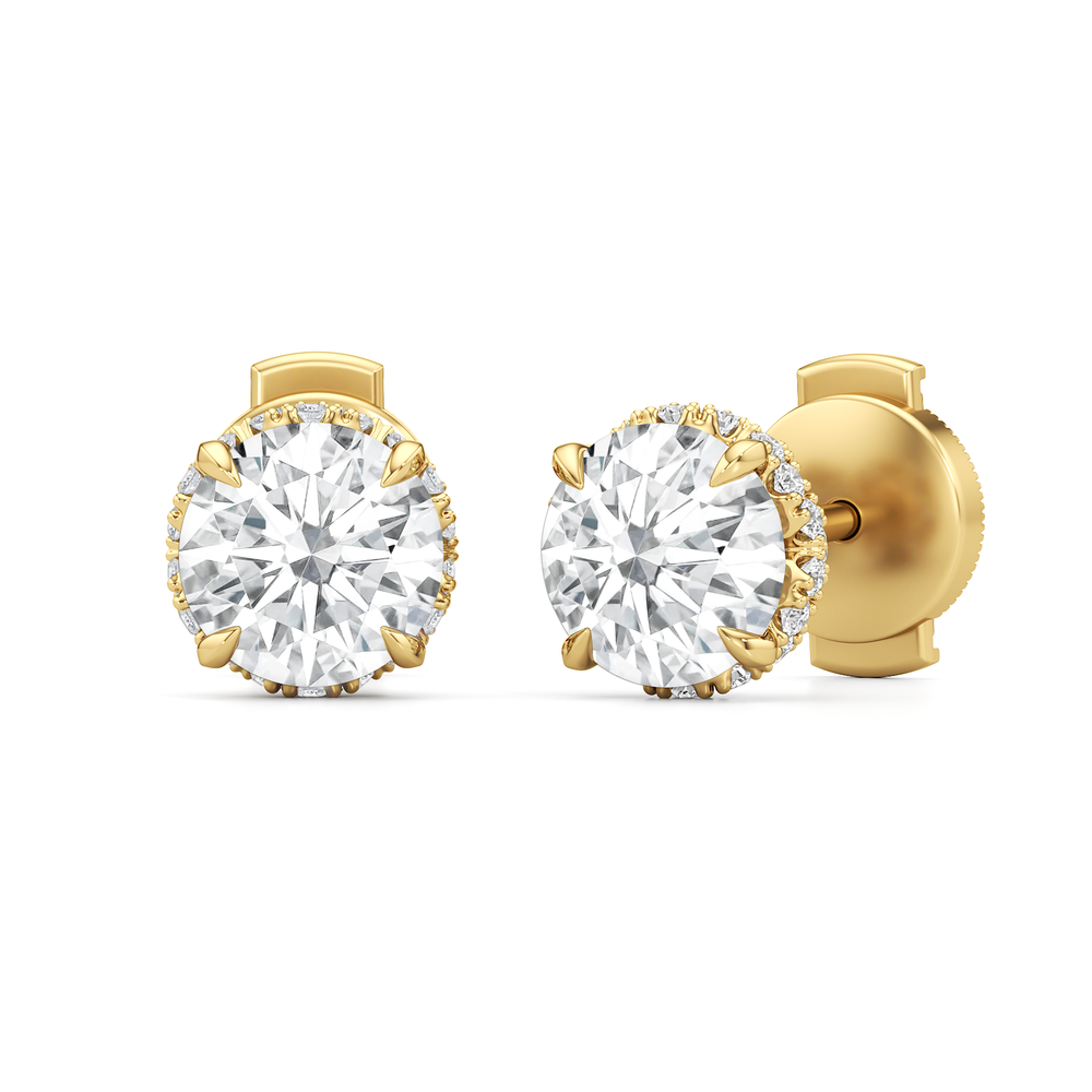 The Chrysler Studs with 18KT Yellow Gold / Lab / 2 1/4 Cut Diamond in 14KT Yellow Gold / Lab / 2 1/4 view 1
