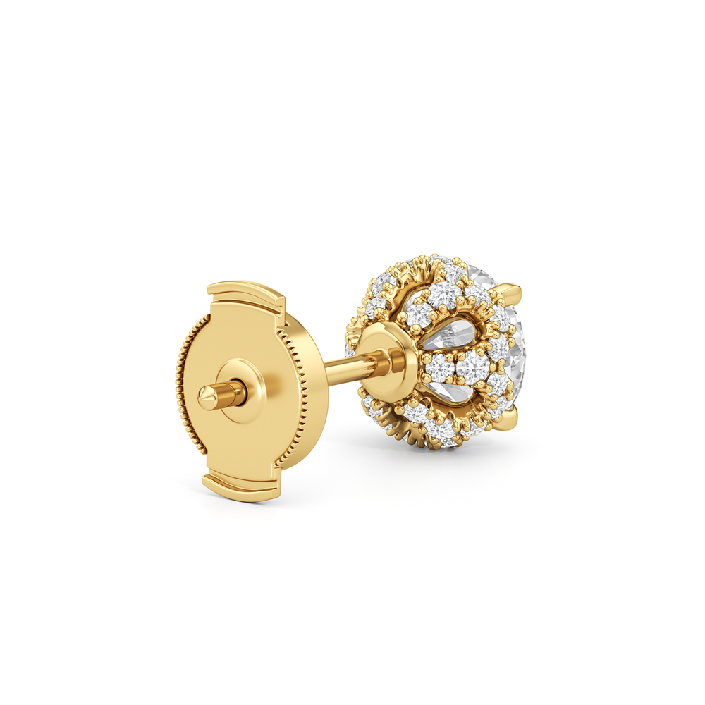 The Chrysler Studs with 18KT Yellow Gold / Lab / 2 1/4 Cut Diamond in 14KT Yellow Gold / Lab / 2 1/4 view 6
