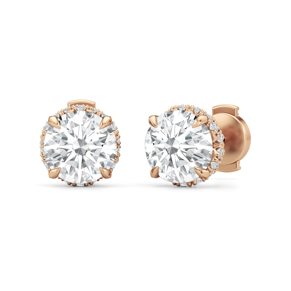 The Chrysler Studs with 18KT Rose Gold / Lab / 4 1/2 Cut Diamond in 14KT Rose Gold / Lab / 4 1/2 view 1
