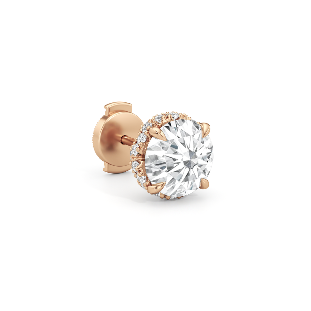 The Chrysler Studs with 18KT Rose Gold / Lab / 4 1/2 Cut Diamond in 14KT Rose Gold / Lab / 4 1/2 view 6
