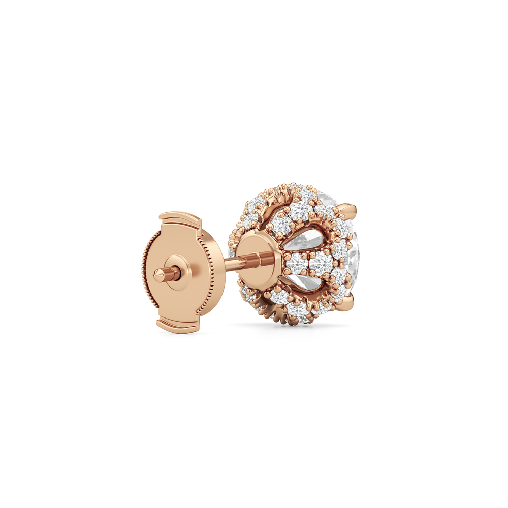 The Chrysler Studs with 18KT Rose Gold / Lab / 4 1/2 Cut Diamond in 14KT Rose Gold / Lab / 4 1/2 view 7

