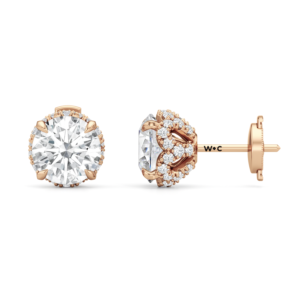 The Chrysler Studs with 18KT Rose Gold / Lab / 4 1/2 Cut Diamond in 14KT Rose Gold / Lab / 4 1/2 view 5

