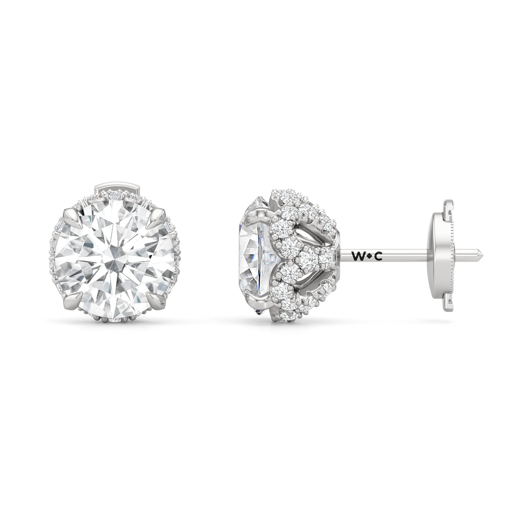 The Chrysler Studs with 18KT White Gold / Lab / 4 1/2 Cut Diamond in 14KT White Gold / Lab / 4 1/2 view 5

