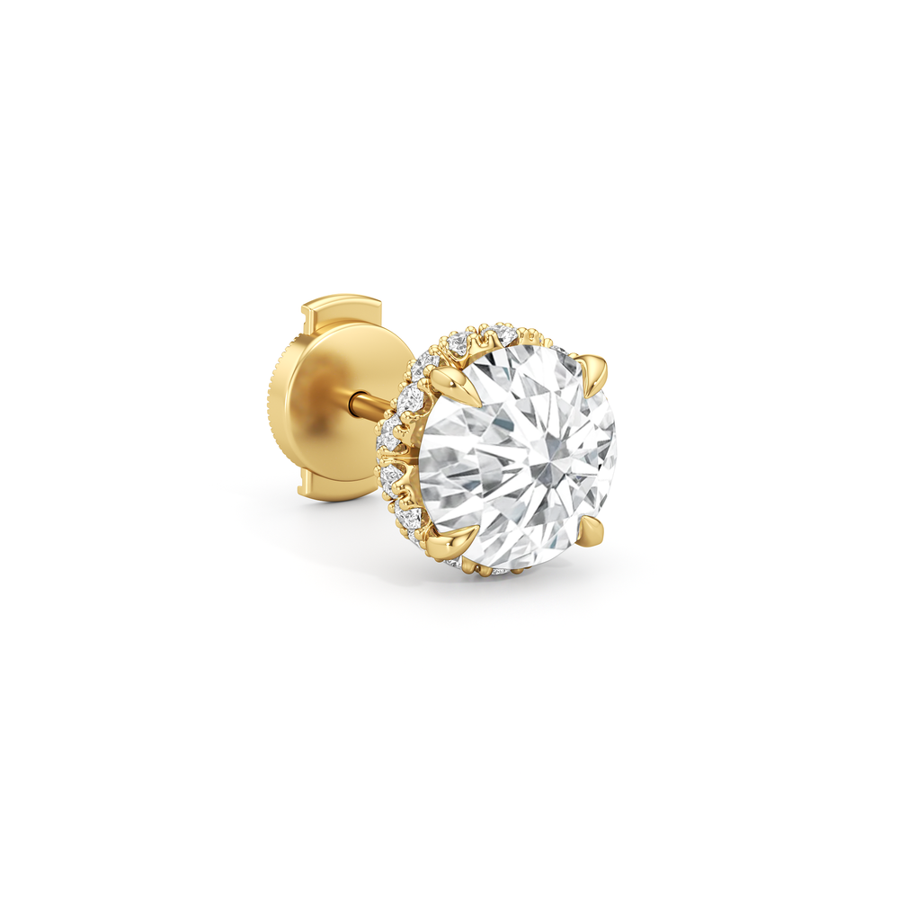 The Chrysler Studs with 18KT Yellow Gold / Lab / 4 1/2 Cut Diamond in 14KT Yellow Gold / Lab / 4 1/2 view 6
