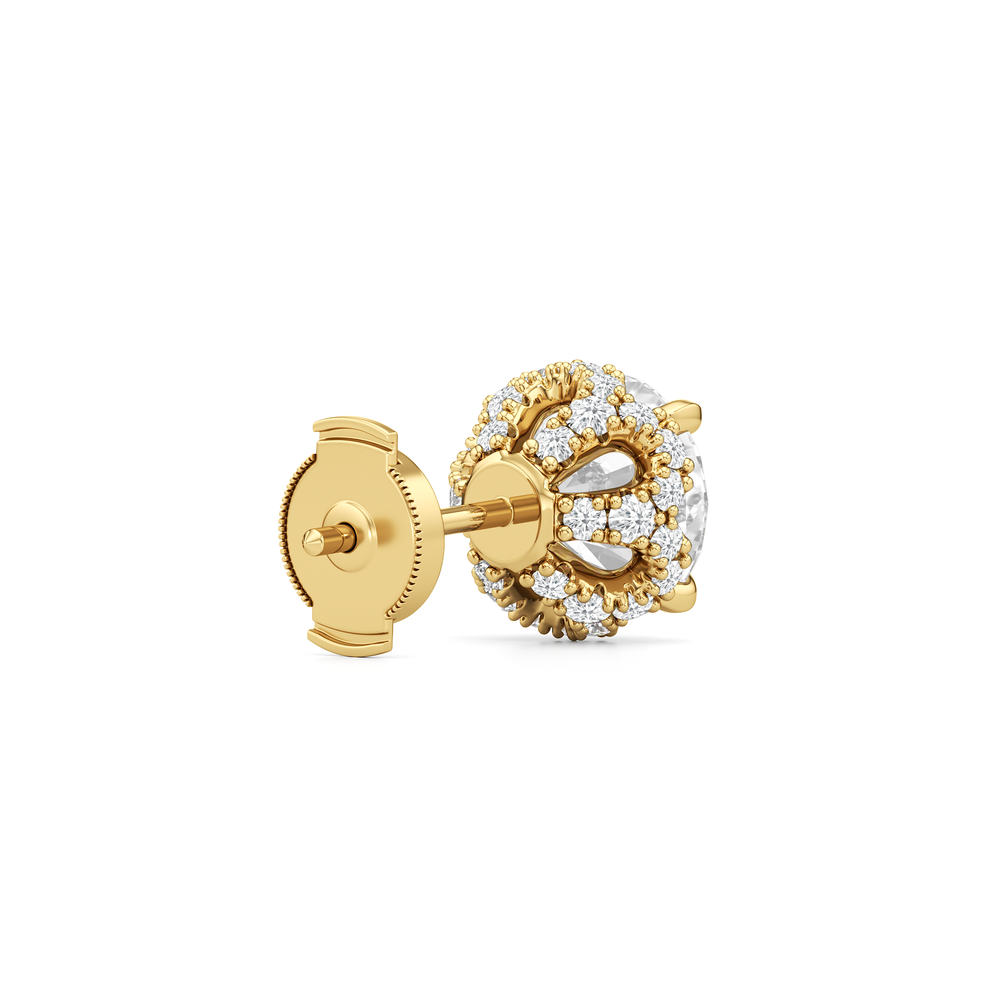 The Chrysler Studs with 18KT Yellow Gold / Lab / 4 1/2 Cut Diamond in 14KT Yellow Gold / Lab / 4 1/2 view 7
