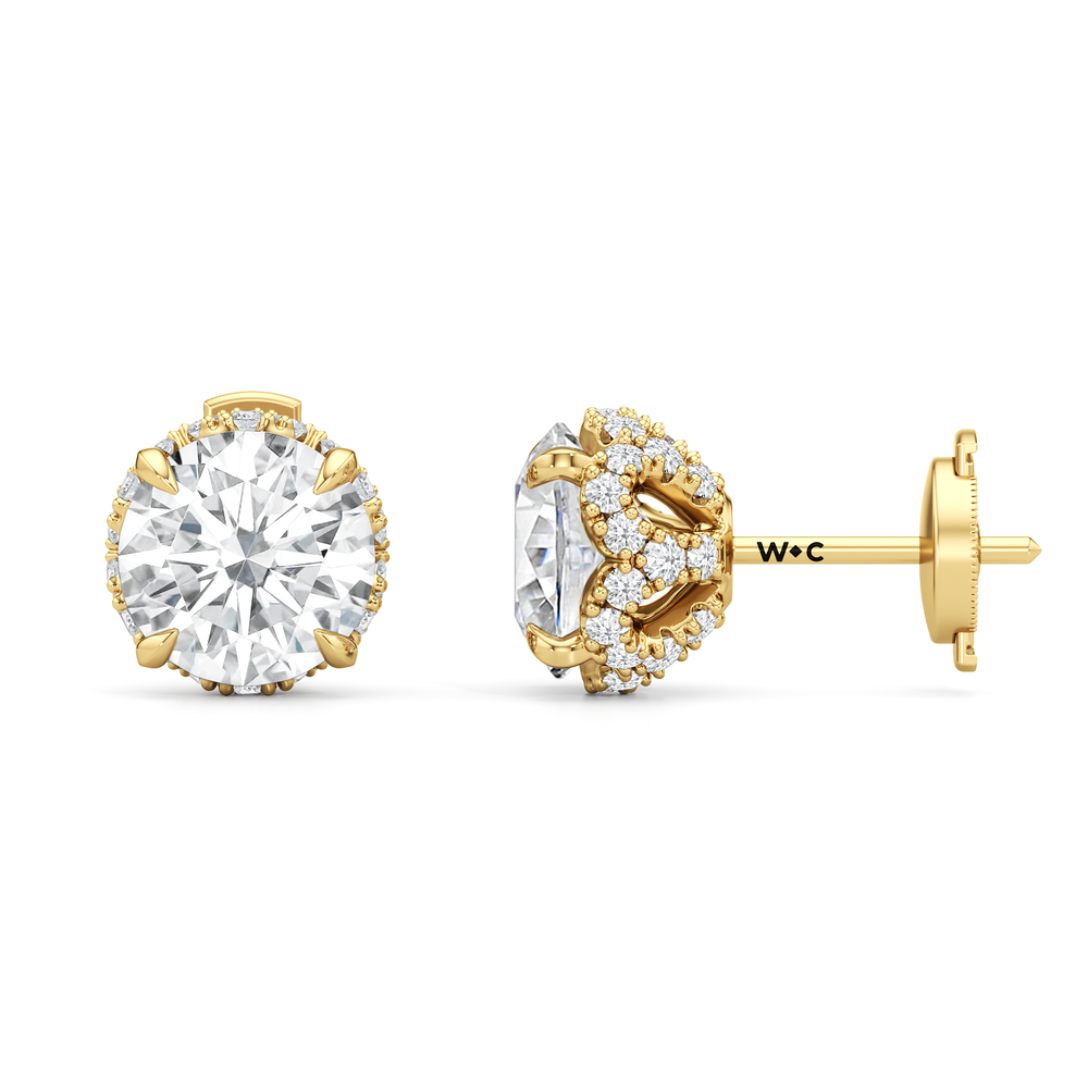 The Chrysler Studs with 18KT Yellow Gold / Lab / 4 1/2 Cut Diamond in 14KT Yellow Gold / Lab / 4 1/2 view 5
