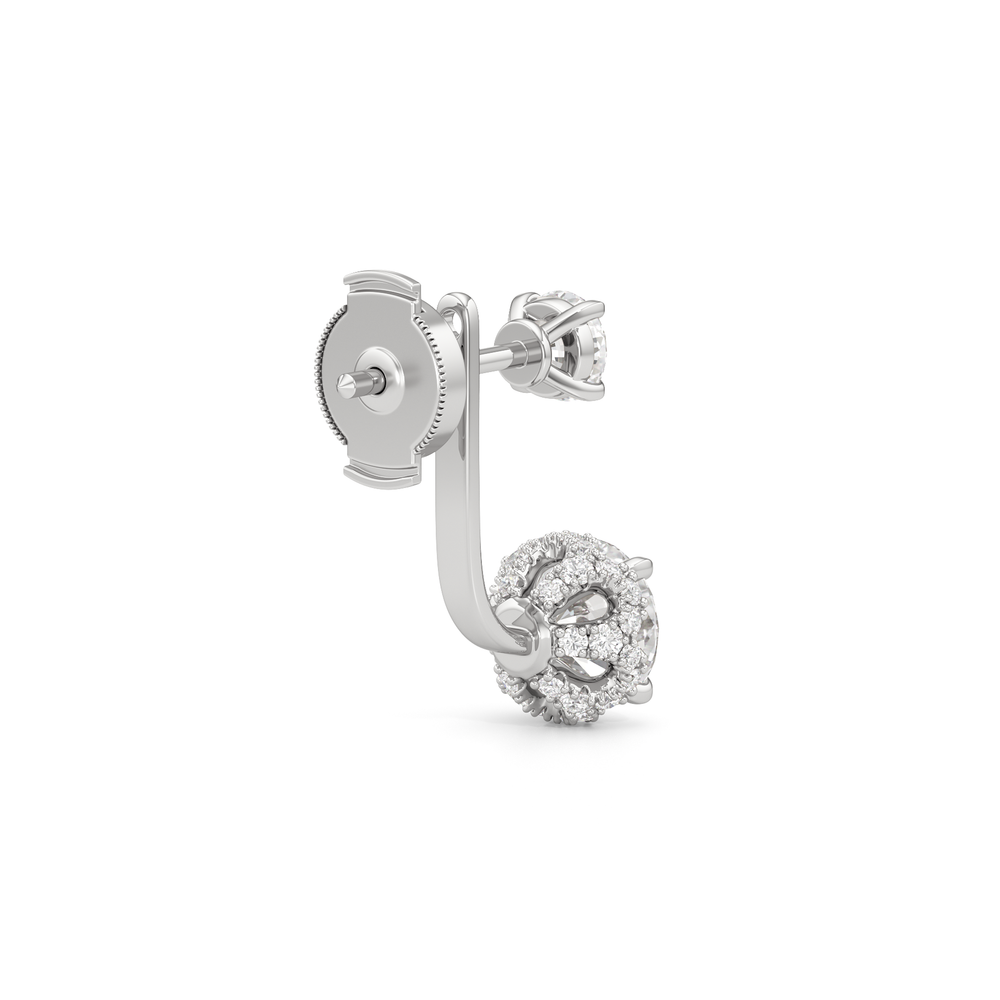 The Chrysler Front Back Studs with 18KT White Gold / Lab / 2 3/4 Cut Diamond in 14KT White Gold / Lab / 2 3/4 view 6
