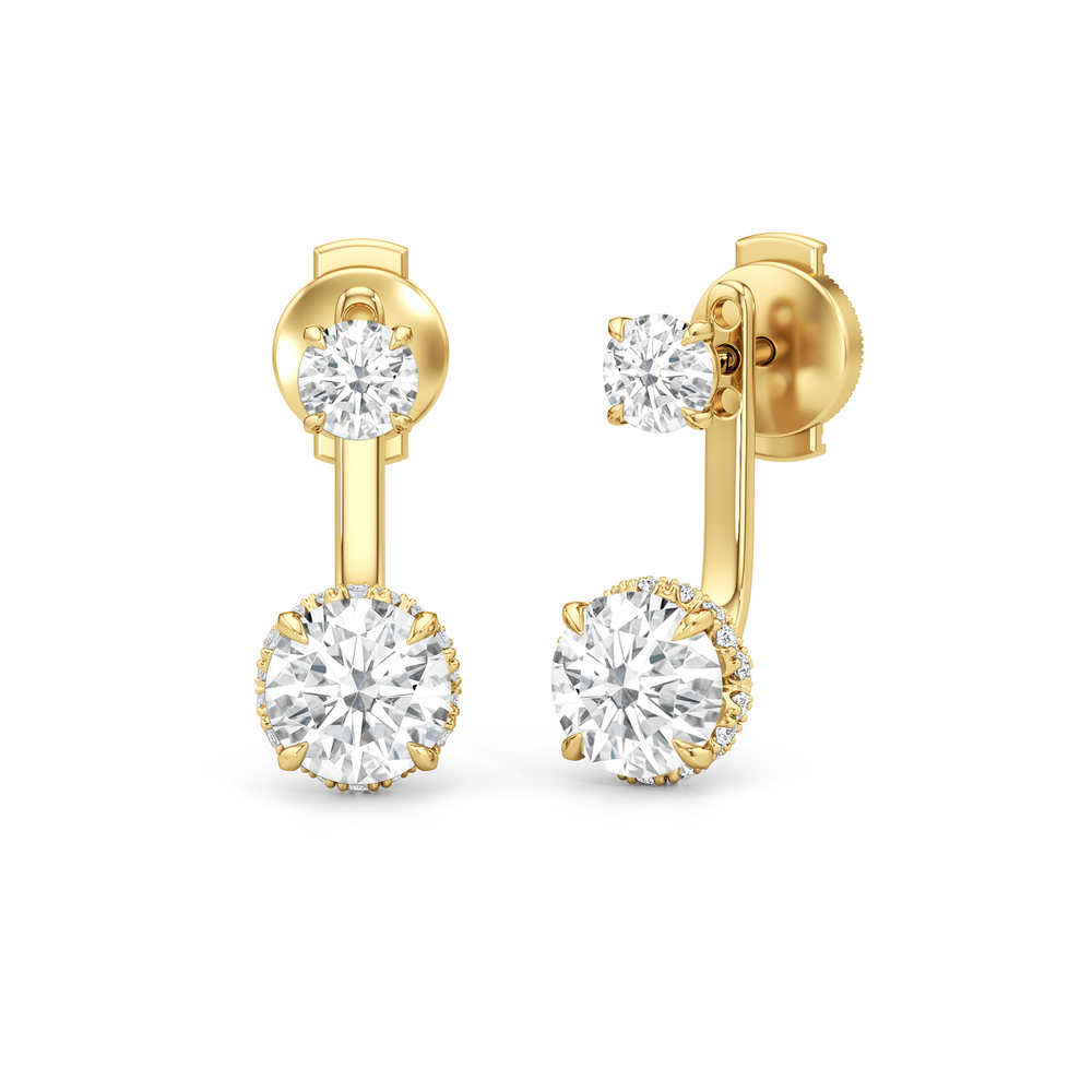 The Chrysler Front Back Studs with 18KT Yellow Gold / Lab / 2 3/4 Cut Diamond in 14KT Yellow Gold / Lab / 2 3/4 view 1
