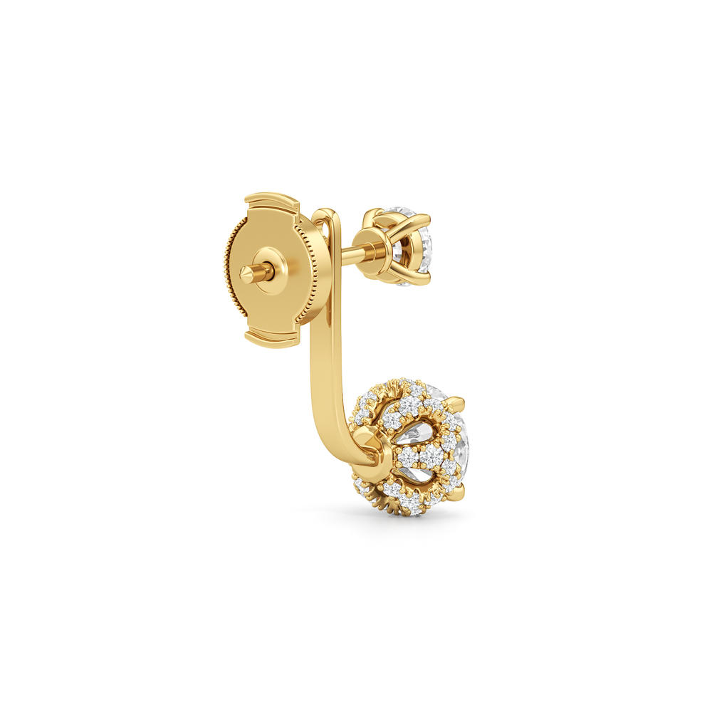 The Chrysler Front Back Studs with 18KT Yellow Gold / Lab / 2 3/4 Cut Diamond in 14KT Yellow Gold / Lab / 2 3/4 view 6
