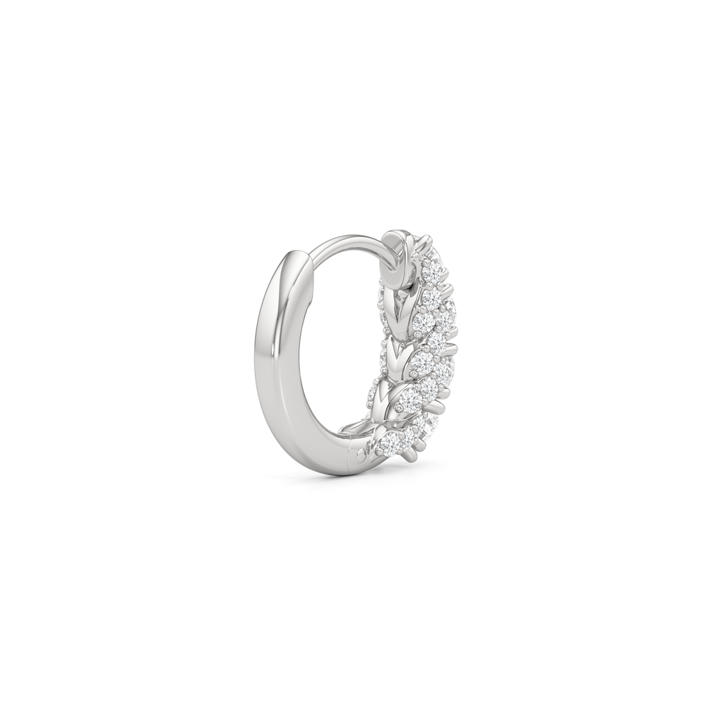 The Roosevelt Hoops with Platinum / Lab / 5/8 Cut Diamond in 14KT Platinum / Lab / 5/8 view 6
