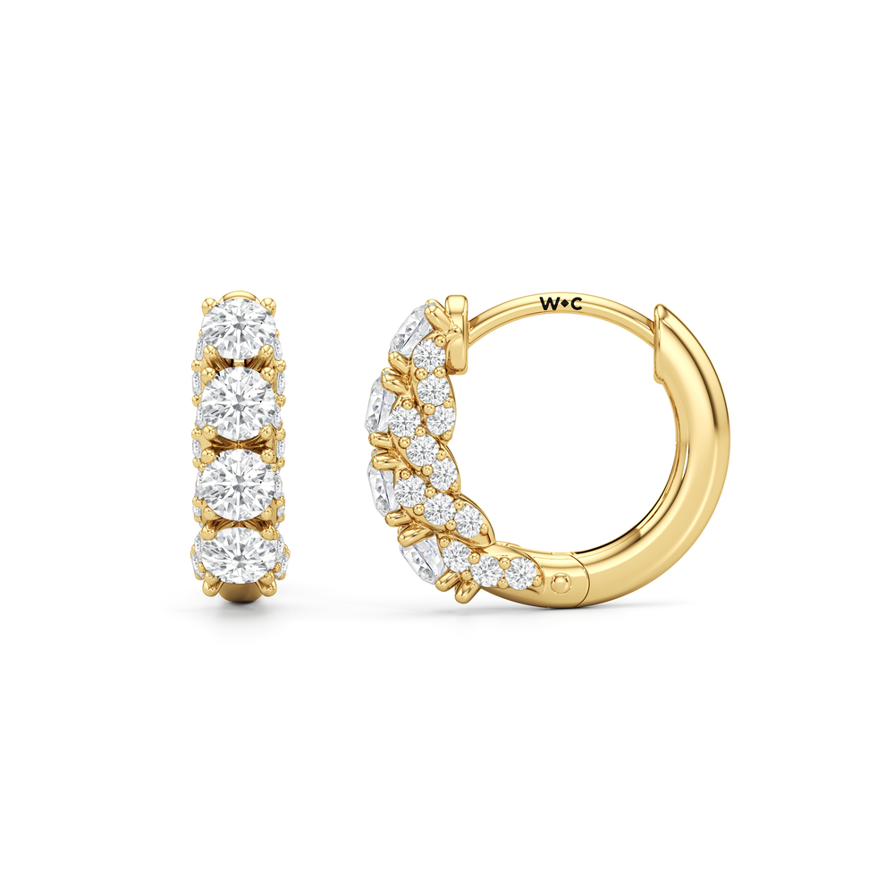 The Roosevelt Hoops with 18KT Yellow Gold / Lab / 5/8 Cut Diamond in 14KT Yellow Gold / Lab / 5/8 view 7

