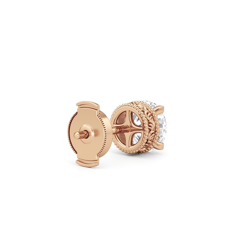 The Seraphine Studs with 14KT Rose Gold / Lab / 2 1/20 Cut Diamond in 14KT Rose Gold / Lab / 2 1/20 view 6
