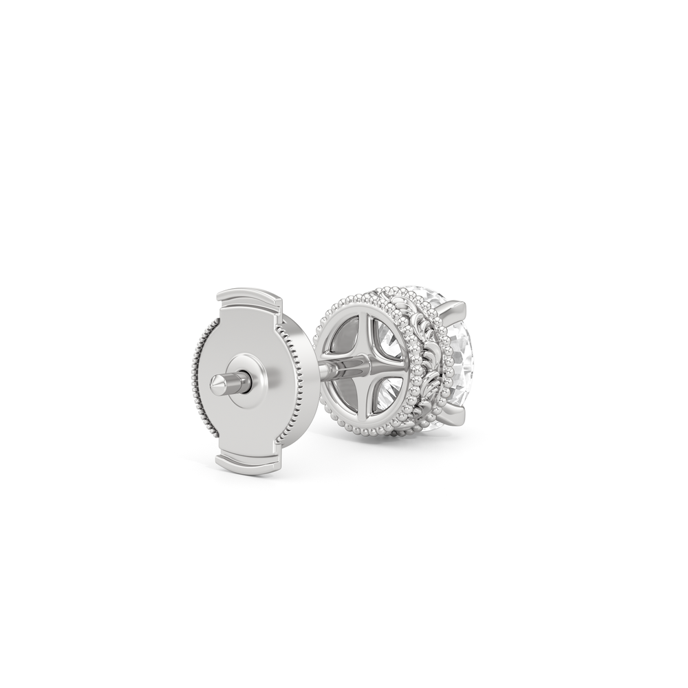 The Seraphine Studs with 14KT White Gold / Lab / 2 1/20 Cut Diamond in 14KT White Gold / Lab / 2 1/20 view 6
