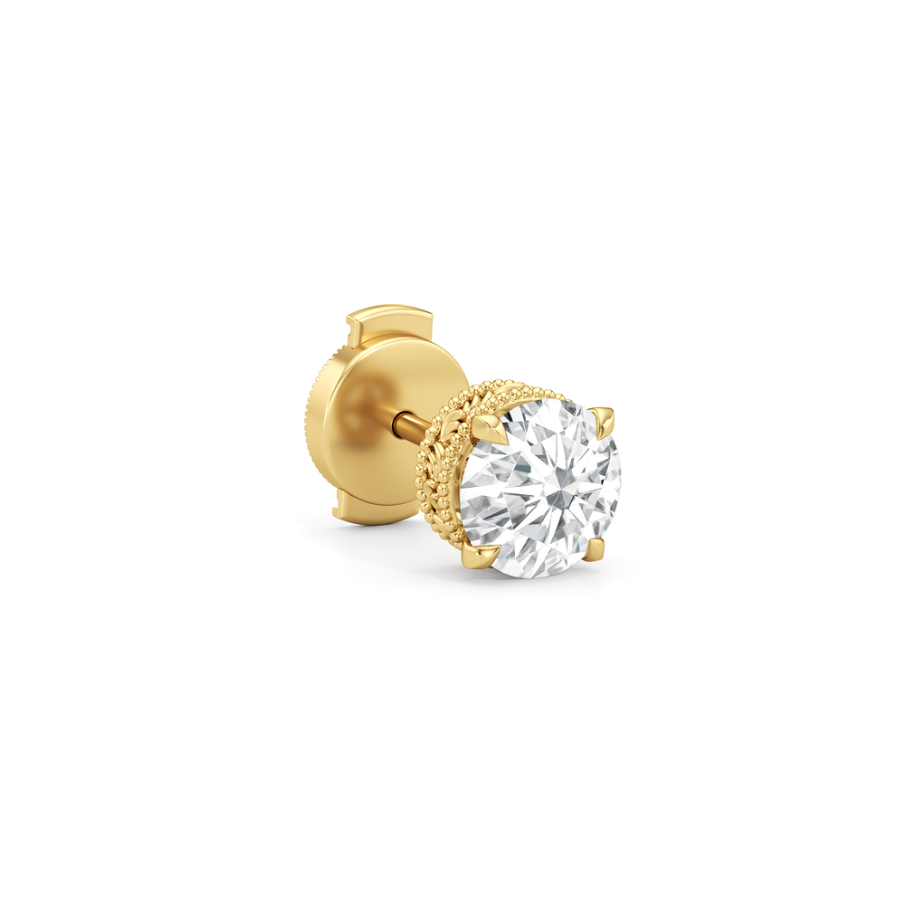 The Seraphine Studs with 14KT Yellow Gold / Lab / 2 1/20 Cut Diamond in 14KT Yellow Gold / Lab / 2 1/20 view 5
