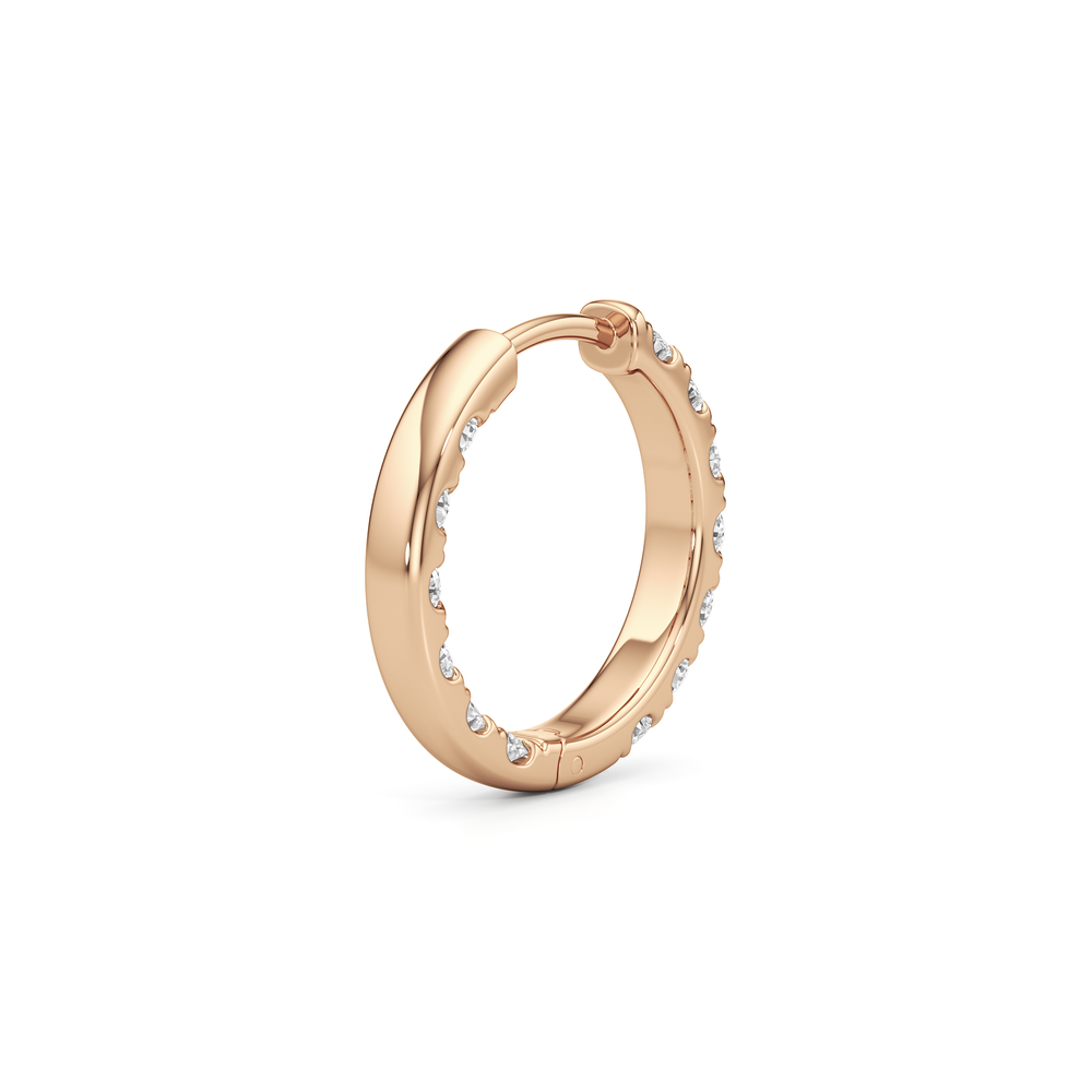 The Elan Hoops with 18KT Rose Gold / Lab / 1 3/8 Cut Diamond in 14KT Rose Gold / Lab / 1 3/8 view 5

