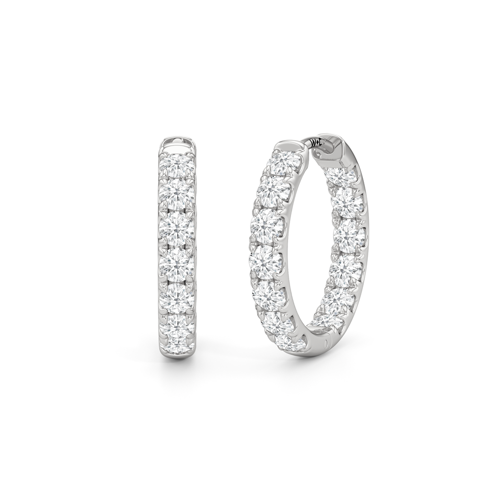 The Elan Hoops with Platinum / Lab / 1 3/8 Cut Diamond in 14KT Platinum / Lab / 1 3/8 view 1
