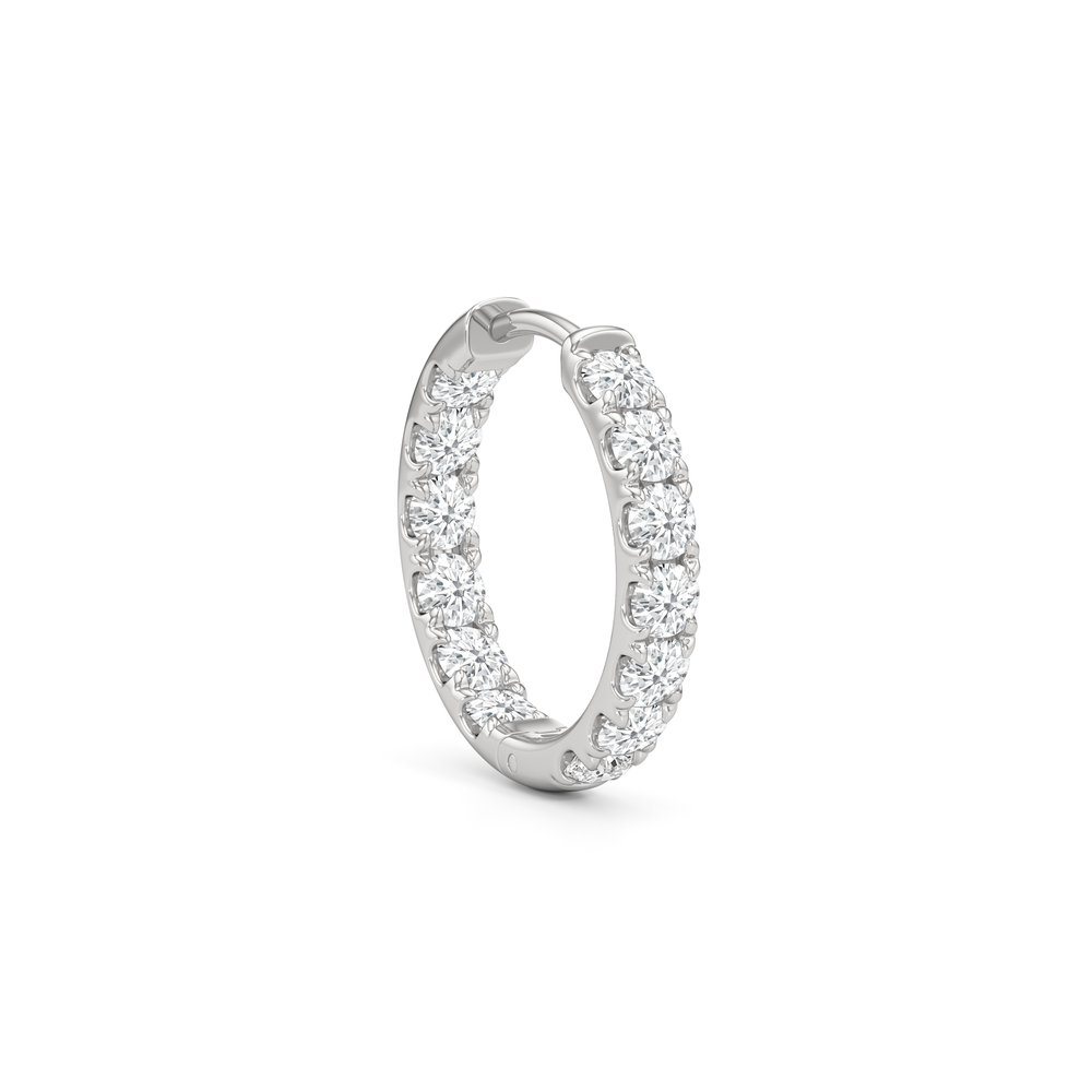 The Elan Hoops with Platinum / Lab / 1 3/8 Cut Diamond in 14KT Platinum / Lab / 1 3/8 view 4
